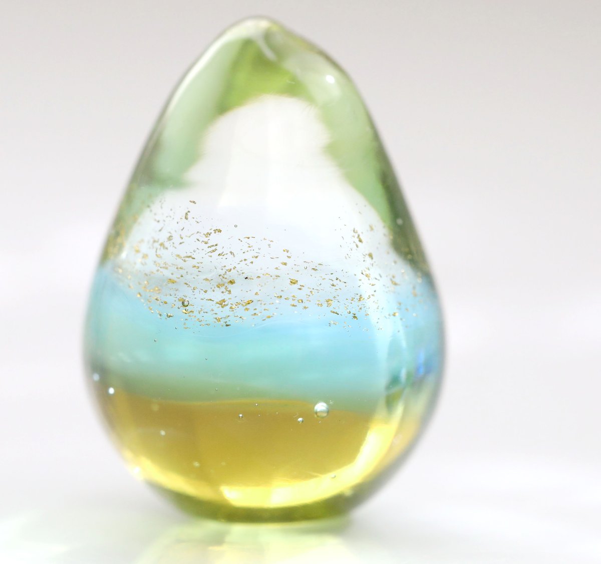 ガラスの雫の小さなオブジェ 「seaside horizon」 | 創作工房 あめつち薫る