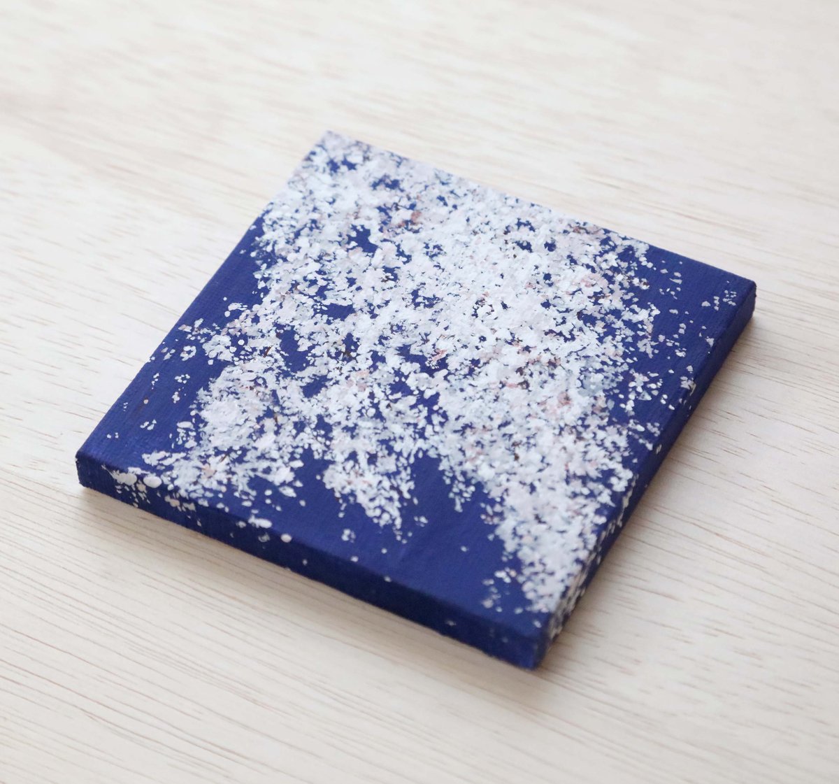 【原画】夜光華　アクリル画 小さなアクリル原画「夜桜の舞」 | 創作工房 あめつち薫る