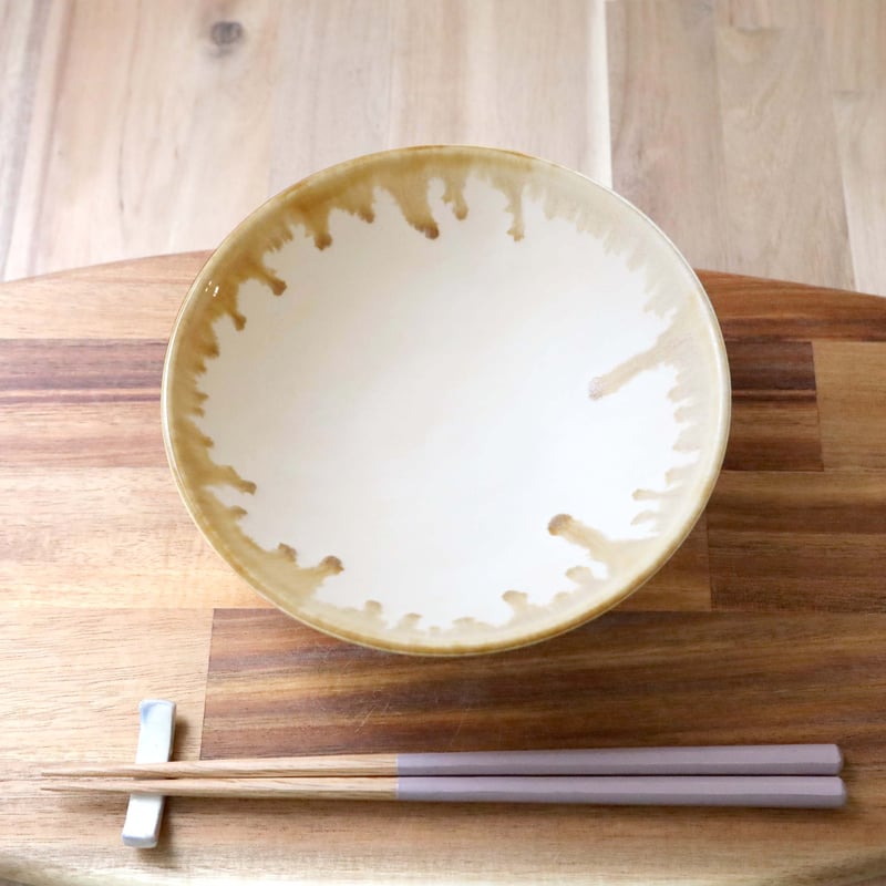 生成マット釉の平鉢 縁飴 | 創作工房 あめつち薫る