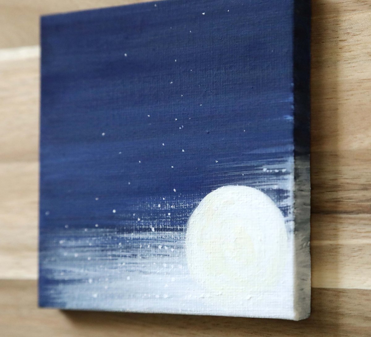 小さなアクリル原画「星降る月夜」 | 創作工房 あめつち薫る