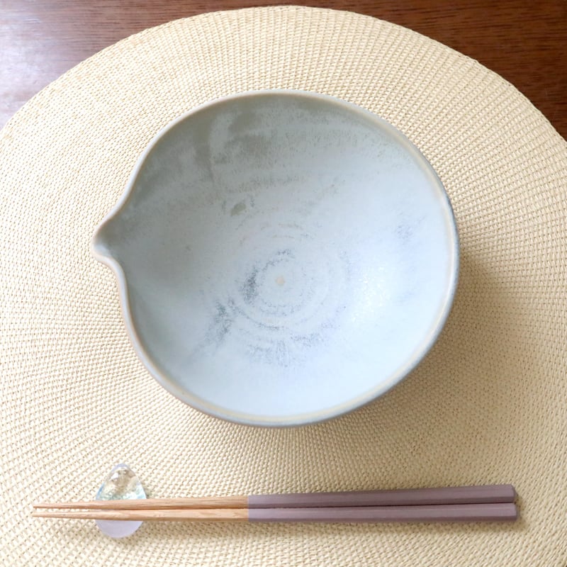 白い結晶釉の片口鉢 | 創作工房 あめつち薫る