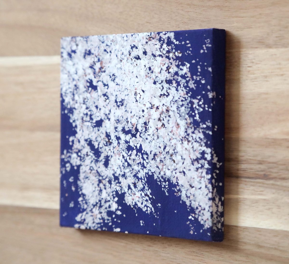 【原画】夜光華　アクリル画 小さなアクリル原画「夜桜の舞」 | 創作工房 あめつち薫る