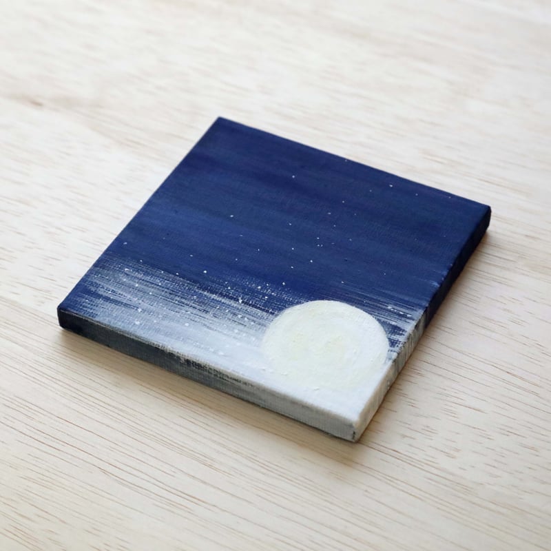 小さなアクリル原画「星降る月夜」 | 創作工房 あめつち薫る