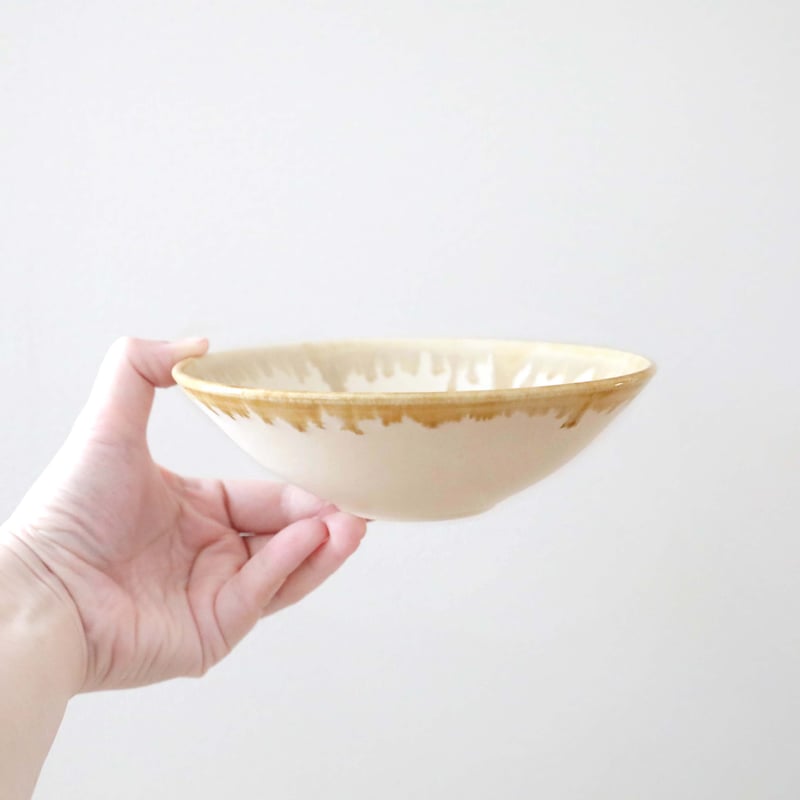 生成マット釉の平鉢 縁飴 | 創作工房 あめつち薫る