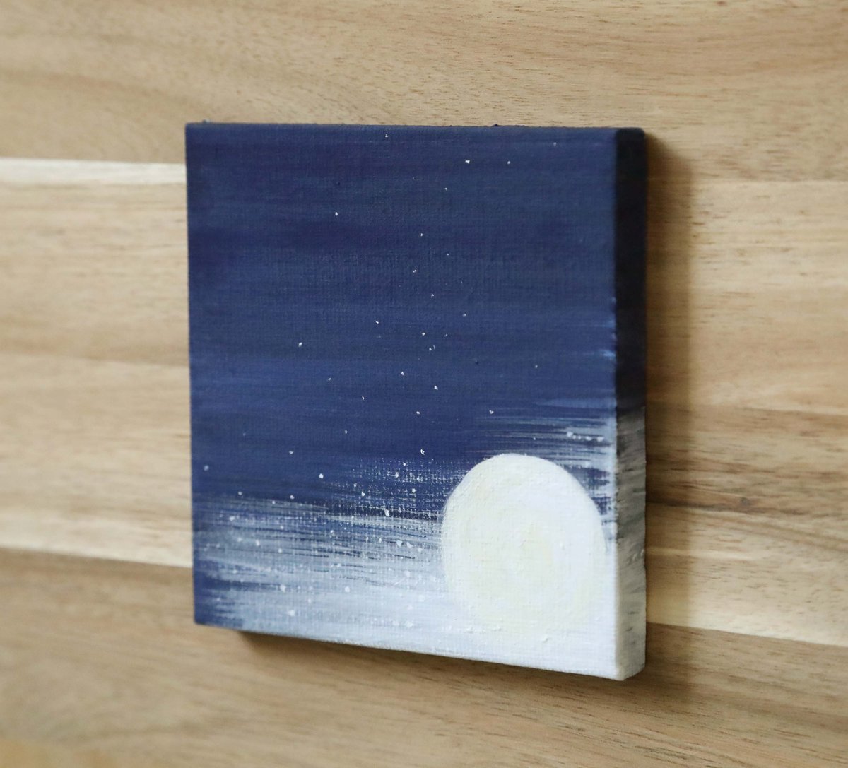 小さなアクリル原画「星降る月夜」 | 創作工房 あめつち薫る