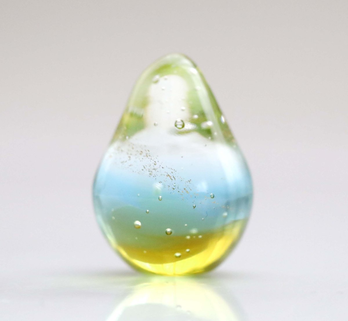 ノグチミエコ★美品雫型ガラスのオブジェ/ペーパーウェイト★ガラス製置物 送料無料 ノグチミエコ☆美品雫型ガラスのオブジェ/ペーパーウェイト