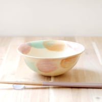 【SALE】色化粧 刷毛目模様のリム付きボウル 春色