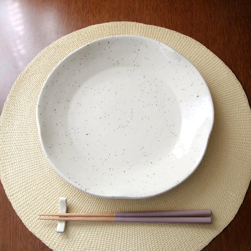 SALE】白御影土 5枚花弁の輪花皿 8寸 | 創作工房 あめつち薫る
