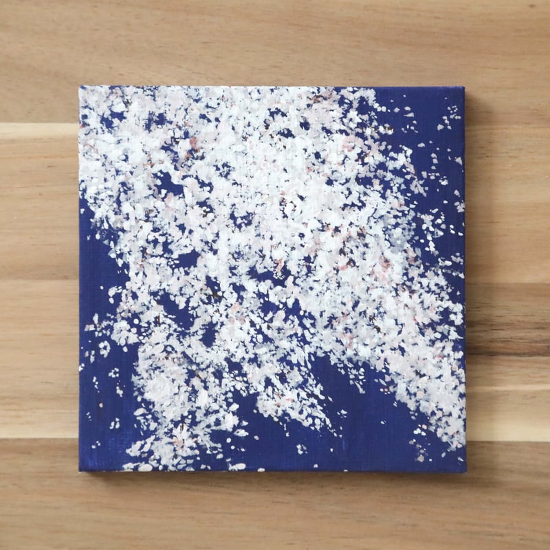 小さなアクリル原画「夜桜の舞」 | 創作工房 あめつち薫る