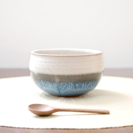 【SALE】マット釉と水色釉薬のかけ分けボウル