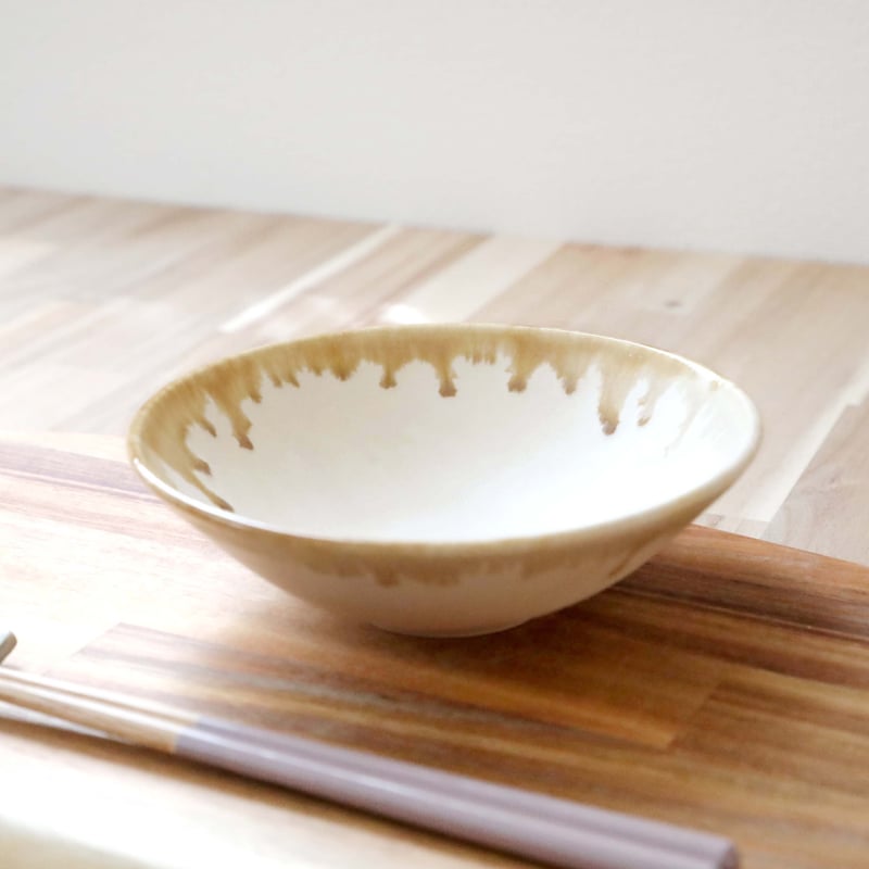 生成マット釉の平鉢 縁飴 | 創作工房 あめつち薫る