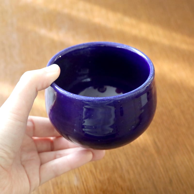 SALE】ころんと丸い 瑠璃硝子釉の陶カップ | 創作工房 あめつち薫る