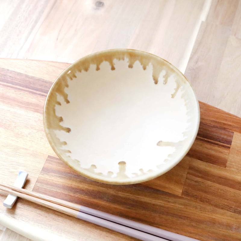 生成マット釉の平鉢 縁飴 | 創作工房 あめつち薫る