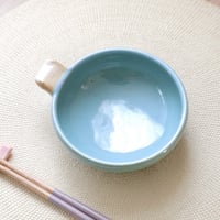 【SALE】ニュアンスブルーのとんすい 白のアクセント ＊ ３