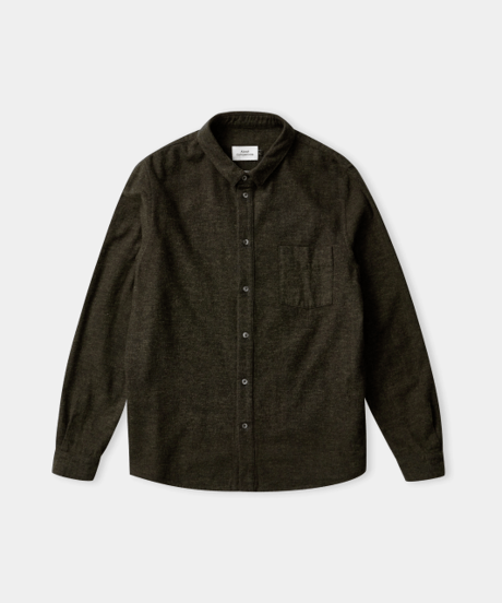 【About Companions】Flannel shirt Simon in olive