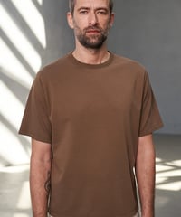 【About Companions】Boxy Organic T-Shirt Anton in caramel