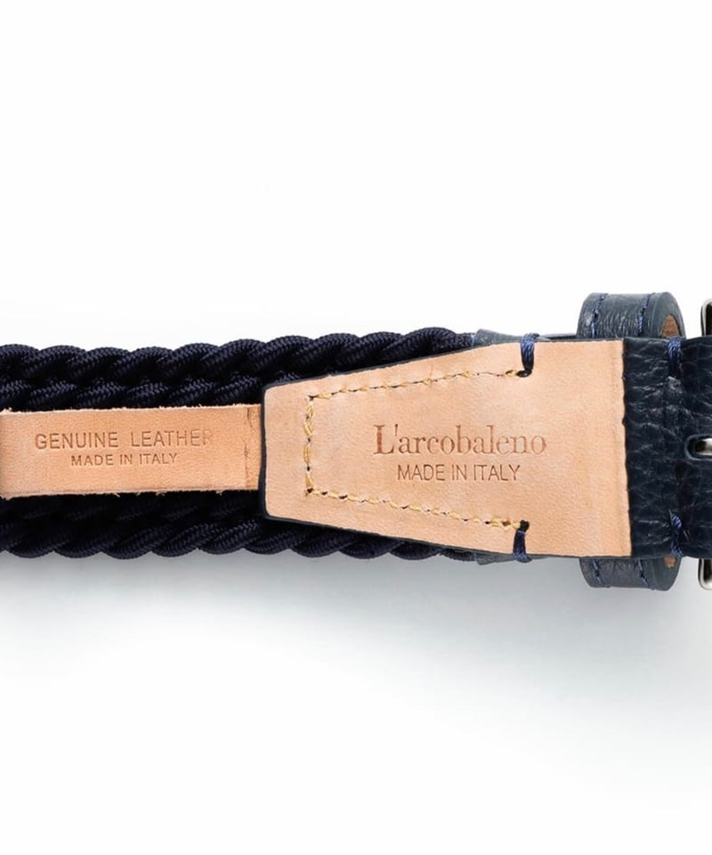 L'arcobaleno】28mm エラスティックメッシュベルト NAVY | MICHEL