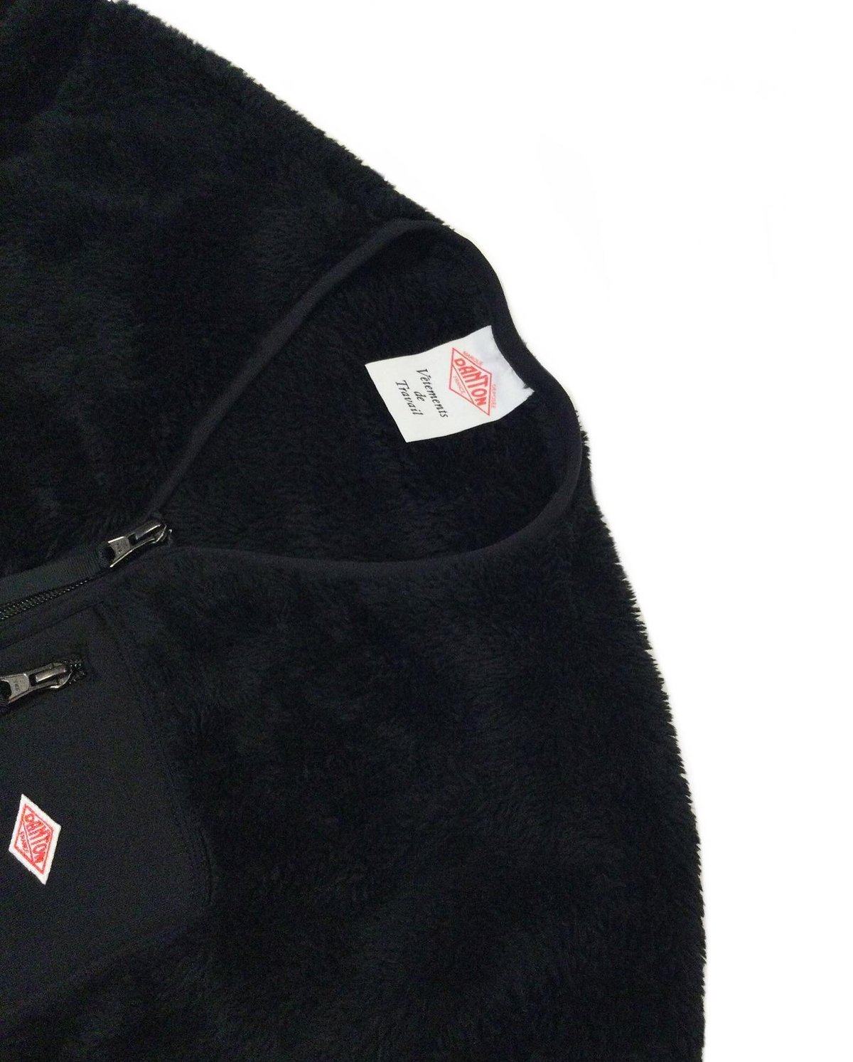 DANTON（ダントン）| HIGH PILE FLEECE Danton Men's High Pile Fleece V Neck Jacket in Ecru Danton