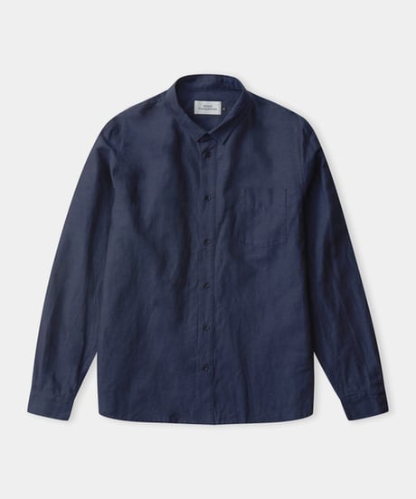 【About Companions】Linen-cotton shirt Simon in navy