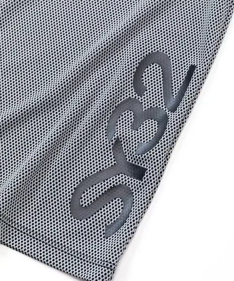 【SY32 by SWEET YEARS GOLF】DIMPLE MESH ZIP UP MOCK