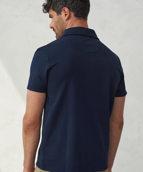 【About Companions】Organic cotton polo shirt Todd in navy