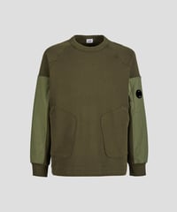 【C.P.COMPANY】Diagonal Raised Fleece Mixed Utility Sweatshirt