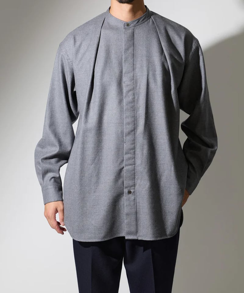 colon】CSH-1 / 1in-Pleats Longshirt -Wool Flan...