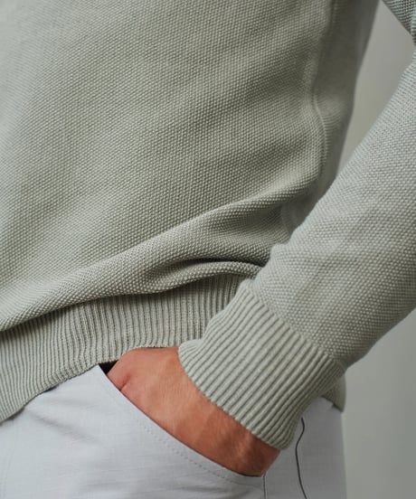 【About Companions】Round neck knit jumper Morten in reed