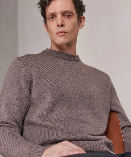 【About Companions】Merino wool pullover Morten in melange taupe