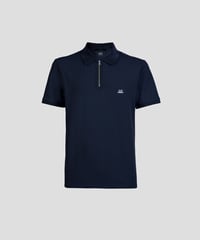 【C.P.COMPANY】Stretch Pique Zipped Logo Polo