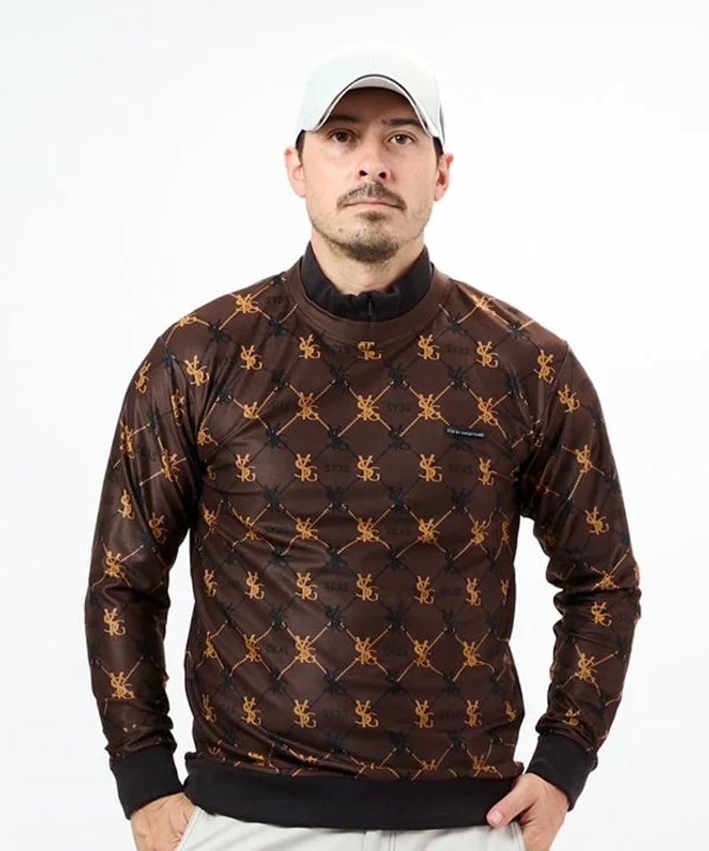ゴルフ SY32 Mサイズ カーキ PANEL BORDER SWEATER