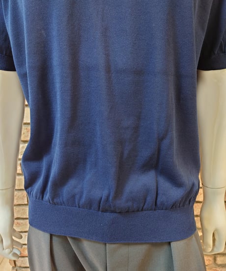 【Augusto.R】Washable Knit-Polo Navy