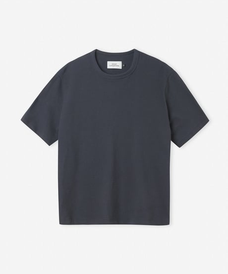 【About Companions】Boxy grain jersey t-shirt Anton in dark navy