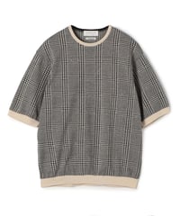 【TOMORROWLAND MEN 】TOMORROWLAND tricot チェック柄 コットンハーフスリーブ ニット