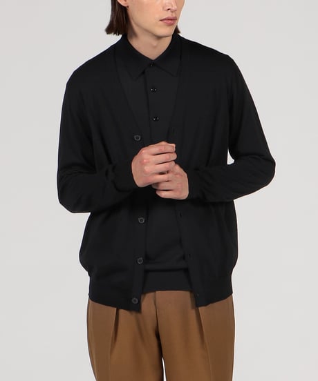 【TOMORROWLAND MEN】スーパーファインメリノウール Vネックカーディガン S WOOL