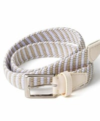 【L'arcobaleno】35mm エラスティックメッシュベルト WHITE/BEIGE