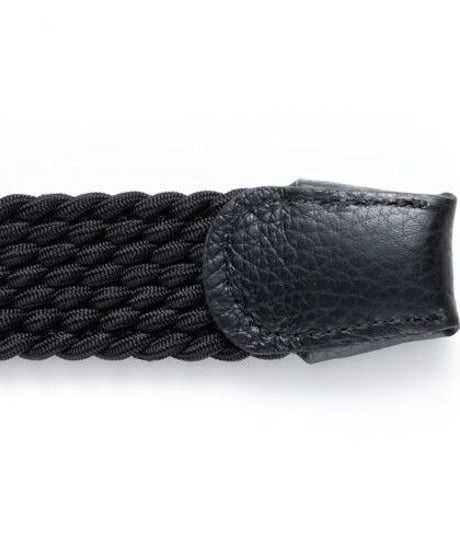 【L'arcobaleno】28mm エラスティックメッシュベルト BLACK