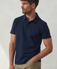 【About Companions】Organic cotton polo shirt Todd in navy
