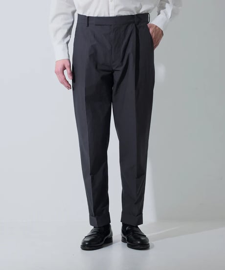 【:colon】CPT-1/ 2out-Pleats Slacks - CL WasherTypewriter - D.GRY