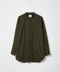 【:colon】CSH-1 / 80/1 Cotton Twill / Khaki / 1インプリーツ ロングシャツ