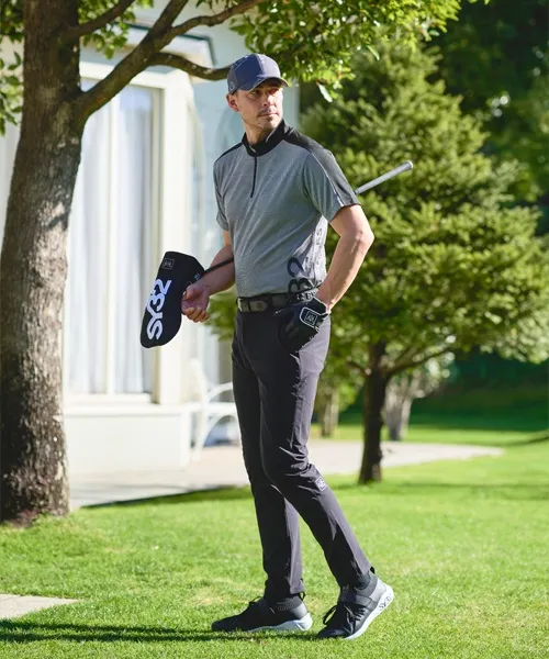 新品☆【SY32 GOLF】 DIMPLE MESH ZIP UP MOCK