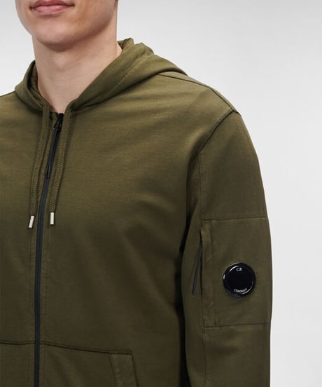 【C.P.COMPANY】Light Fleece Zipped Hoodie