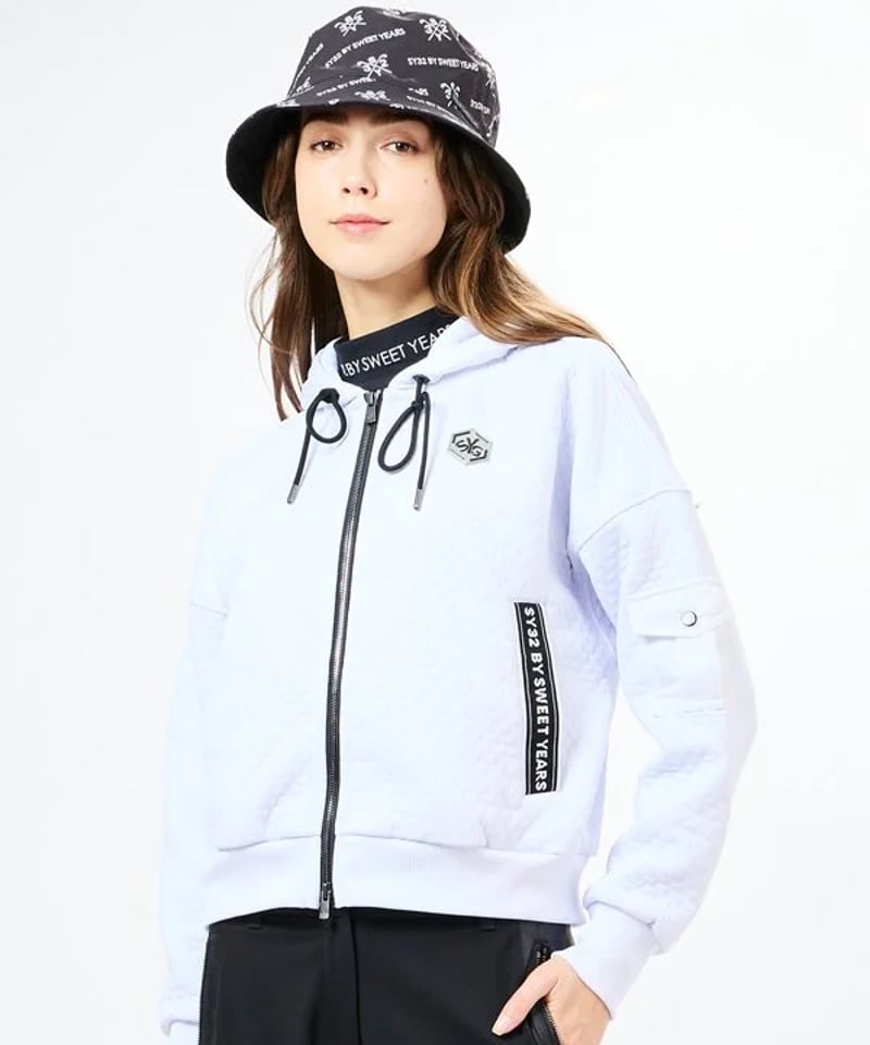 SY32 by SWEET YEARS GOLF】KNIT JACQUARD ZIP UP