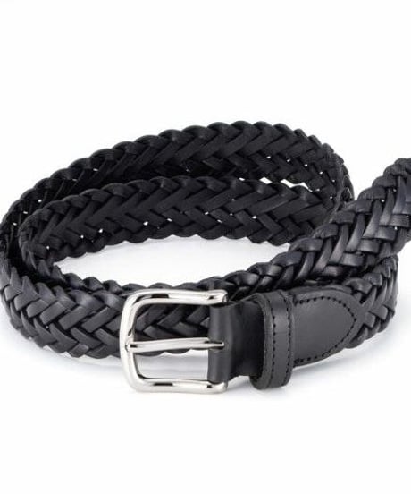 【L'arcobaleno】30mm レザーメッシュベルト BLACK