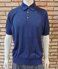 【Augusto.R】Washable Knit-Polo Navy