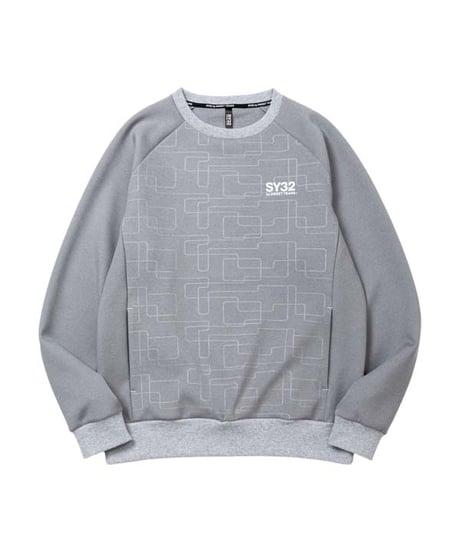 【SY32 by SWEET YEARS 】DOUBLE KNIT EMBOSS GEOMETRY P/O CREW
