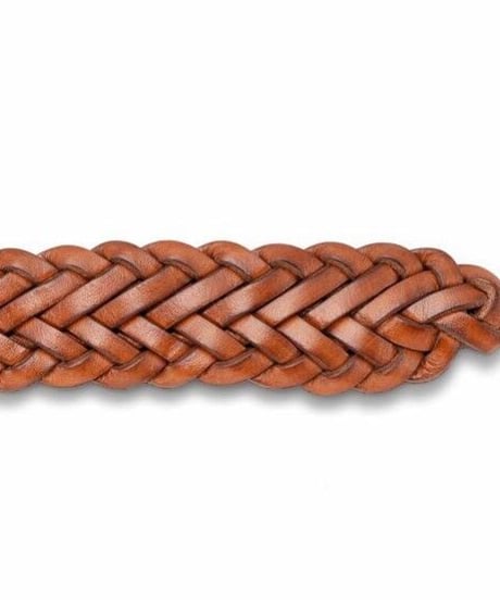 【L'arcobaleno】30mm レザーメッシュベルト BROWN