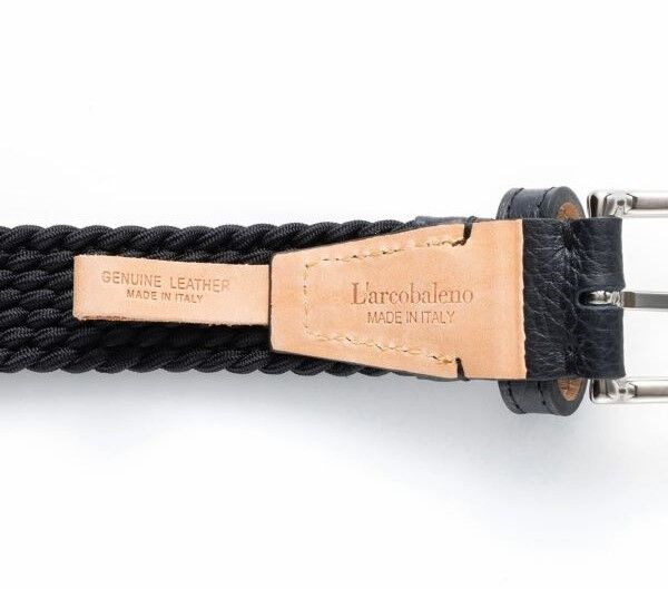 L'arcobaleno】28mm エラスティックメッシュベルト BLACK | MICHE