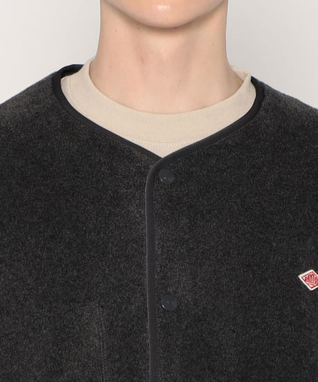 【DANTON】FLEECE COLLARLESS JACKET
