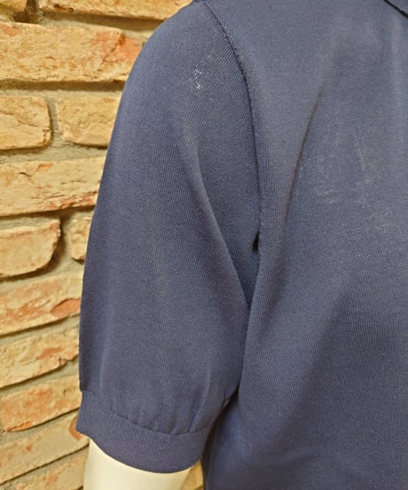 【Augusto.R】Washable Knit-Polo Navy